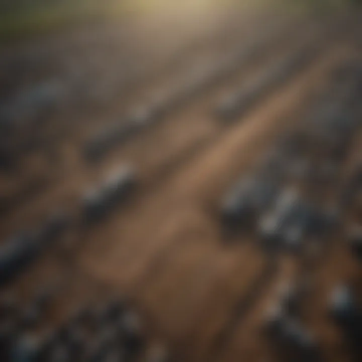 Aerial view of land affected by contamination