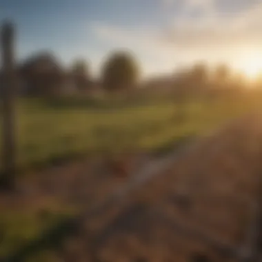 Electric poultry fencing installation in a farm setting