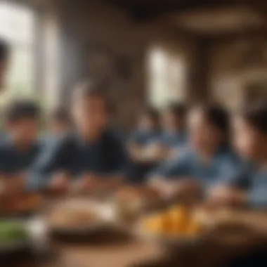 Children in a classroom engaged in discussions about food security and nutrition