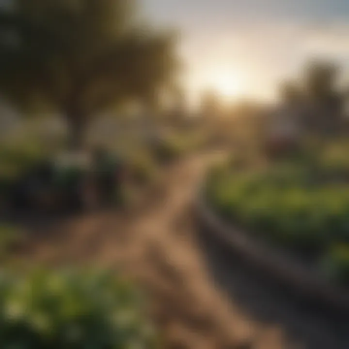 Innovative farming techniques being applied in a community garden