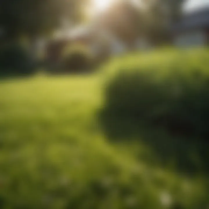 Healthy lawn thriving with vibrant green grass