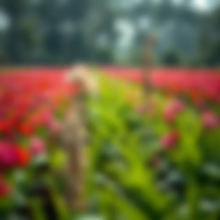 A vibrant crop field thriving under the influence of liquid fertilizers