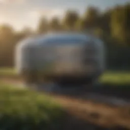 Innovative plastic water tank in a farm setting