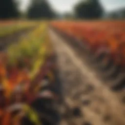 Vibrant farm landscape in New York showcasing diverse crops