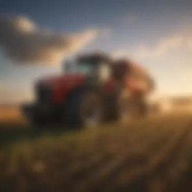 Harvest Season in New York Harvesting crops during the golden hour in New York