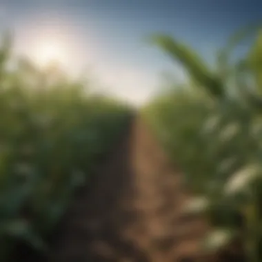 Close-up of genetically modified crops in a field.