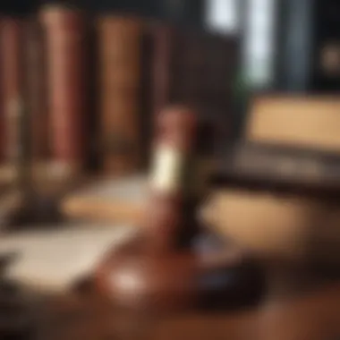Gavel Resting on Legal Texts Gavel and legal books