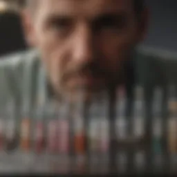 Veterinary professional examining different types of animal syringes