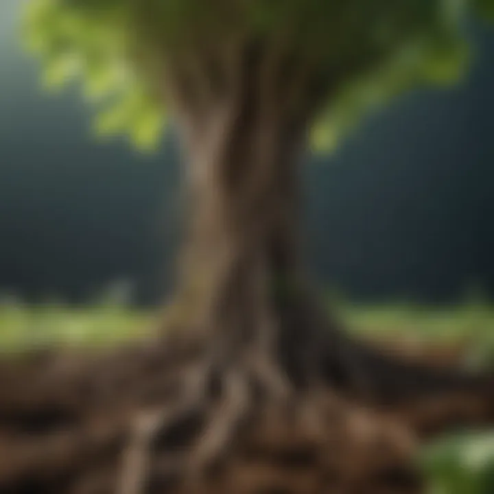 Illustration depicting the interaction between biofungicides and plant roots