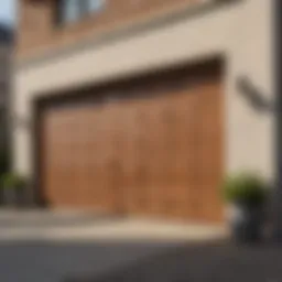 Exterior view of a stylish canvas roll-up garage door in a modern home