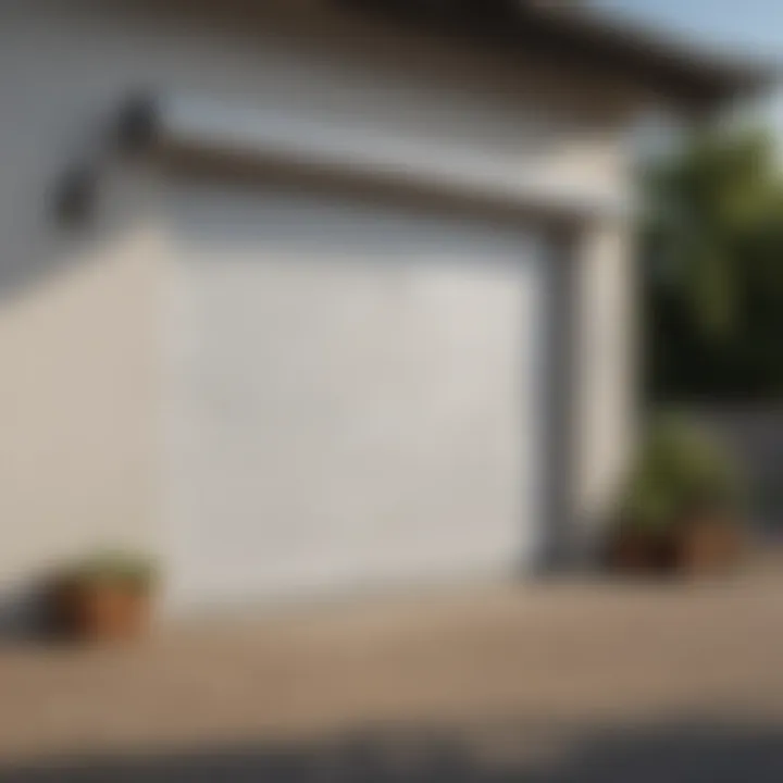 Demonstration of the smooth operation of a canvas roll-up garage door