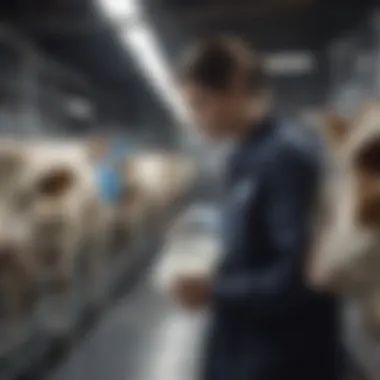 Future Trends in Dairy Employment An innovative dairy technology setup demonstrating advanced milking techniques