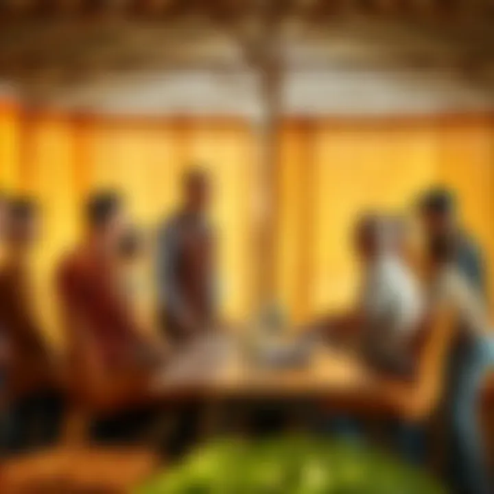A diverse group of stakeholders in an agricultural meeting