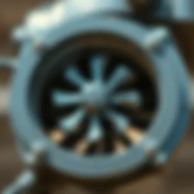 Shutter Mechanism Design Close-up view of a shutter mechanism as part of an exhaust fan system, highlighting its design and functionality.
