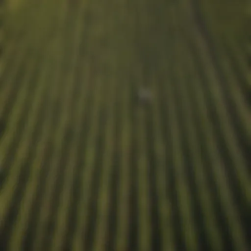 Aerial view of Albany, Ohio farmland showcasing diverse crops