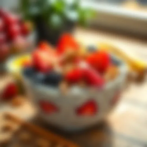 A colorful bowl of overnight oats topped with fresh fruits and nuts