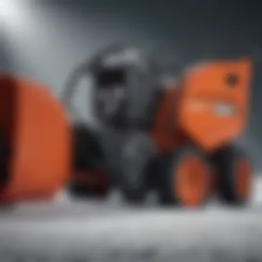 Close-up of Husqvarna snowblower design and features