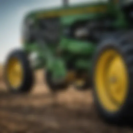 John Deere quick attach forks mounted on a tractor