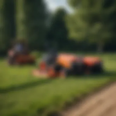 Medium vs Large Mowers in Agriculture An illustration comparing medium and large mowers in an agricultural context, highlighting their applications.