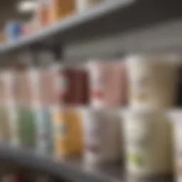 A selection of various non-dairy Greek yogurt containers on a shelf