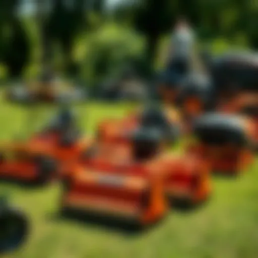 Diverse types of roller attachments for lawn mowers displayed