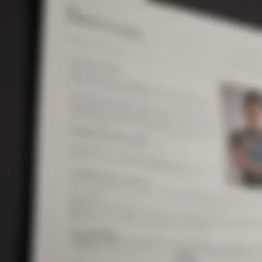A close-up of a resume highlighting key qualifications for supervisor positions.