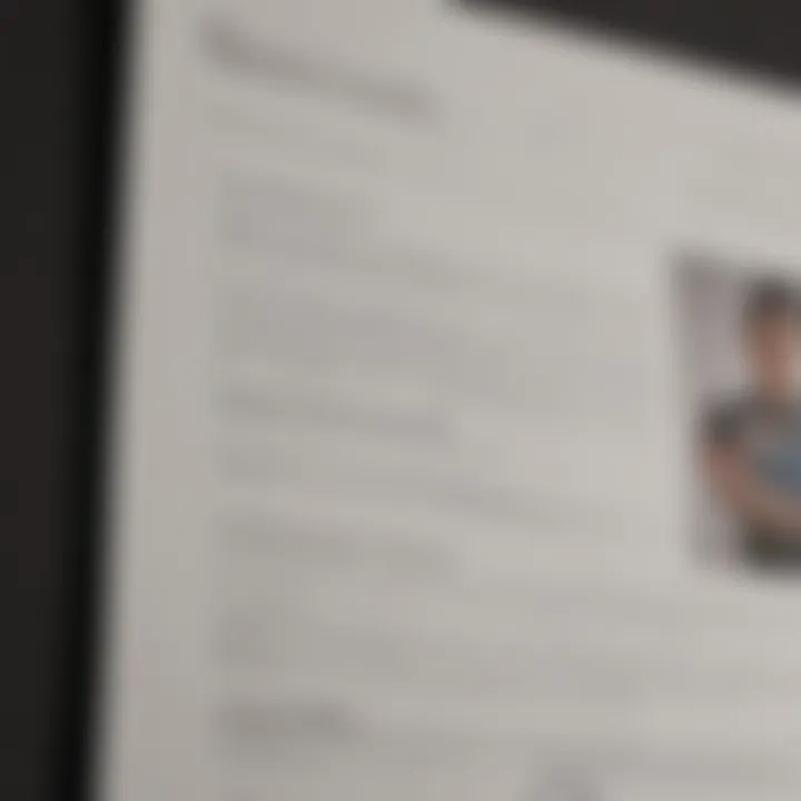 A close-up of a resume highlighting key qualifications for supervisor positions.