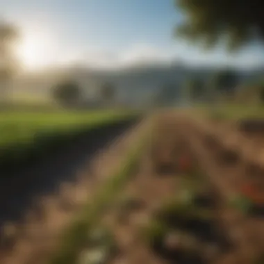 Sustainable Agricultural Landscape A scenic view of a sustainable agricultural landscape