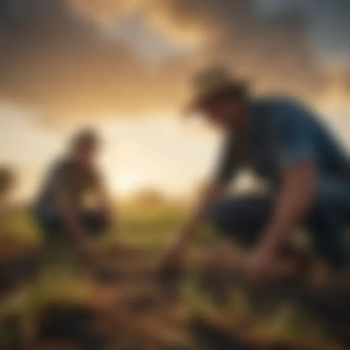 Local farmers collaborating on sustainable agricultural practices
