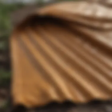 Close-up of durable tarp materials under different weather conditions