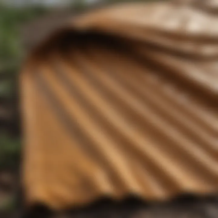 Close-up of durable tarp materials under different weather conditions