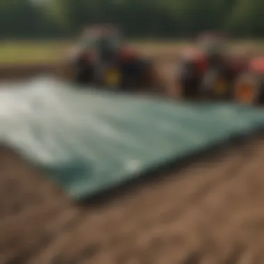 Comparison of Tarp Dimensions Illustration comparing tarp dimensions for various agricultural tasks