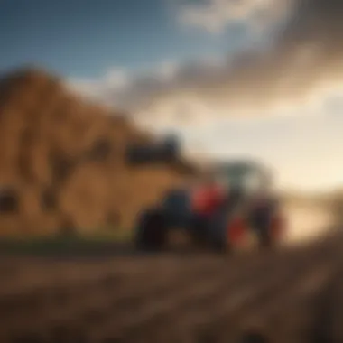 Telehandler Enhancing Agricultural Productivity Agricultural field being worked with telehandler