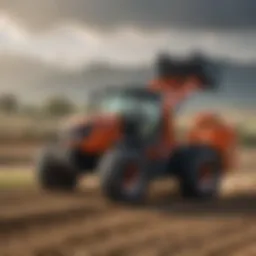 Telehandler with PTO in action on a farm