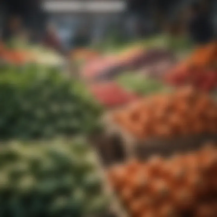 Freshly harvested vegetables ready for sale at the market