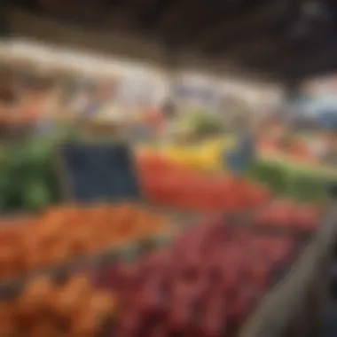 Vibrant local produce on display at a farmers market