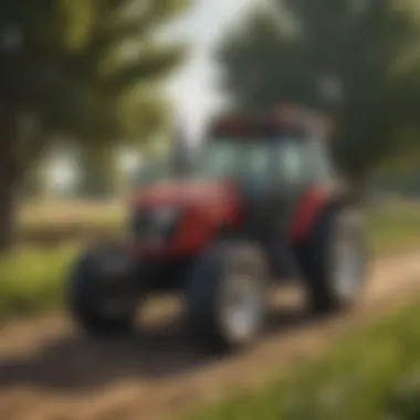 Versatile compact tractor in a lush agricultural field