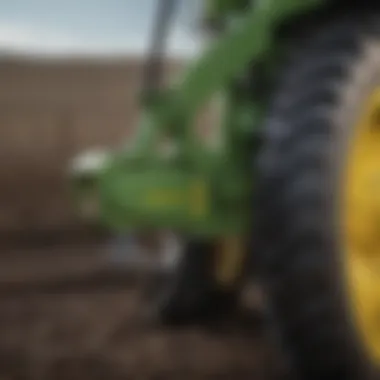 Close-up of a John Deere hitch showcasing its robust construction