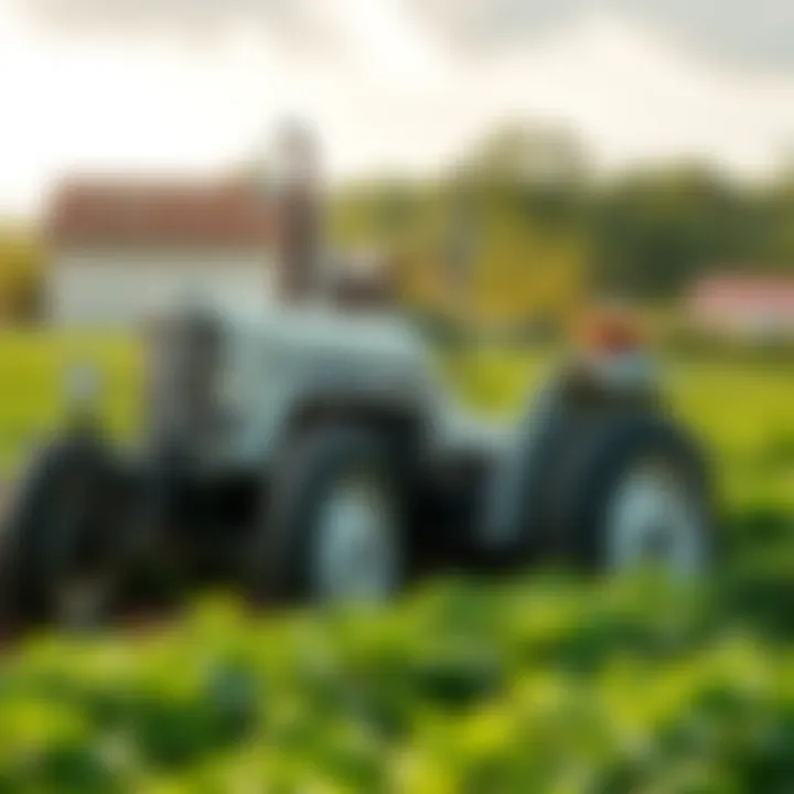 Harnessing Power: White Tractors in Action A farmer using a White tractor in a lush agricultural setting