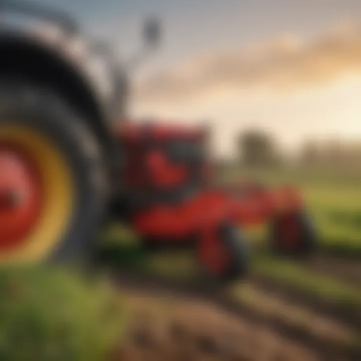 Farmer inspecting the Pottinger mower for maintenance