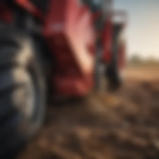 Close-up view of a pulverizer attachment on agricultural machinery