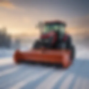 Farmers assessing the suitability of a tractor snow blower front mount