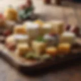 An assortment of traditional Mexican cheeses on a rustic wooden table