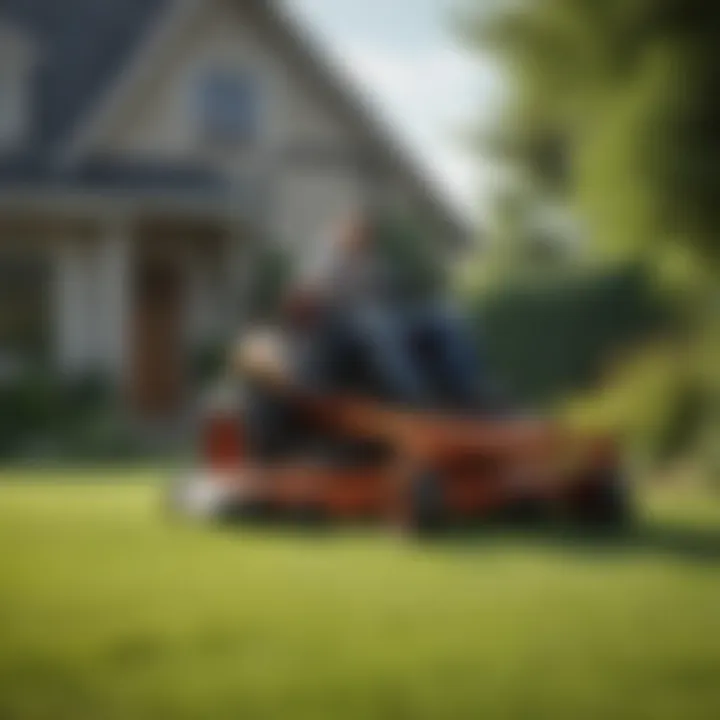 A Turf One mower in action on a well-manicured lawn
