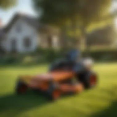 Sustainable Lawn Care with Turf One Mowers A landscape featuring lush greenery maintained with sustainable lawn care practices