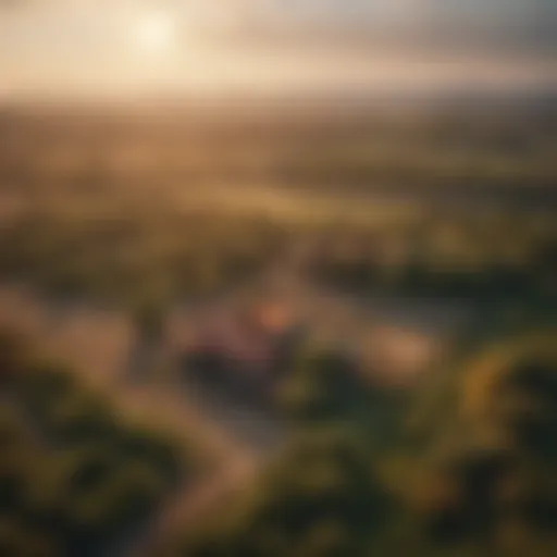 Aerial view of an undeveloped rural landscape