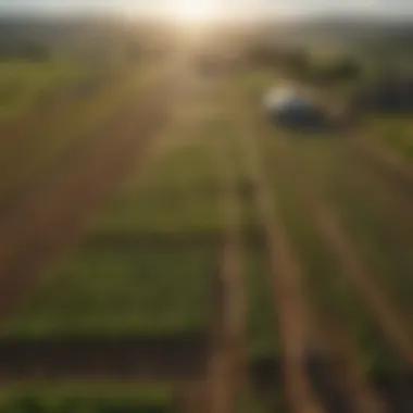 A vibrant rural landscape showcasing sustainable agriculture practices