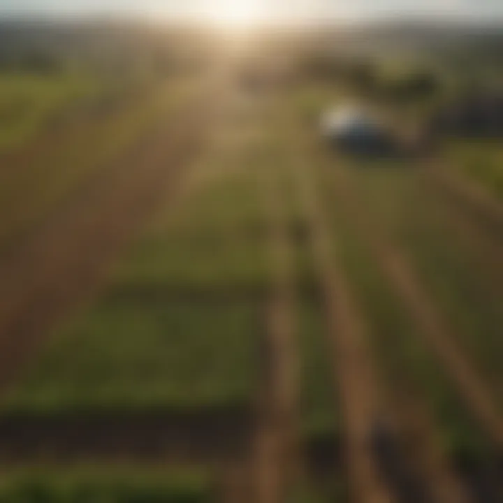 A vibrant rural landscape showcasing sustainable agriculture practices