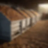 Diverse types of bulk bins used in farming