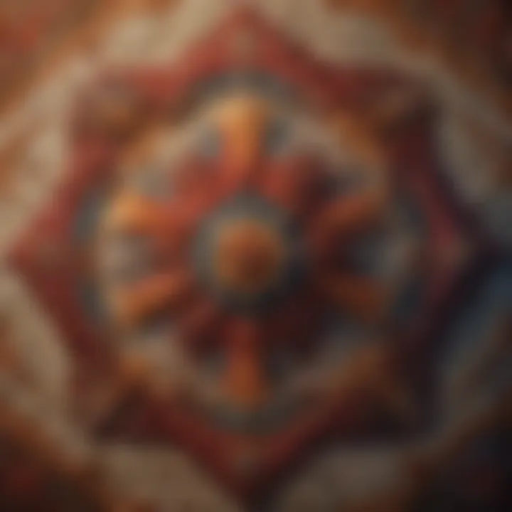 Close-up of a vintage western quilt showcasing detailed craftsmanship and vibrant colors.